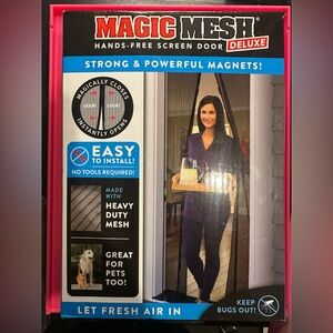 Magic Mesh Deluxe Hands-Free Screen Door - Black Mesh